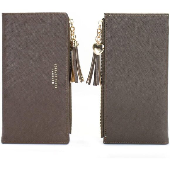 Women's Slim Card Holder Wallet with Coin Purse and Tassels for Ladies - Picture 7 of 8